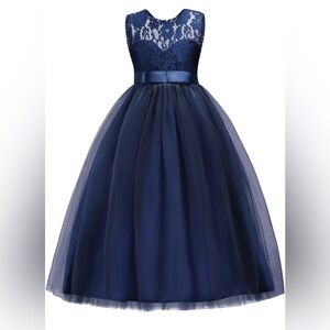 Navy blue flower girl dress